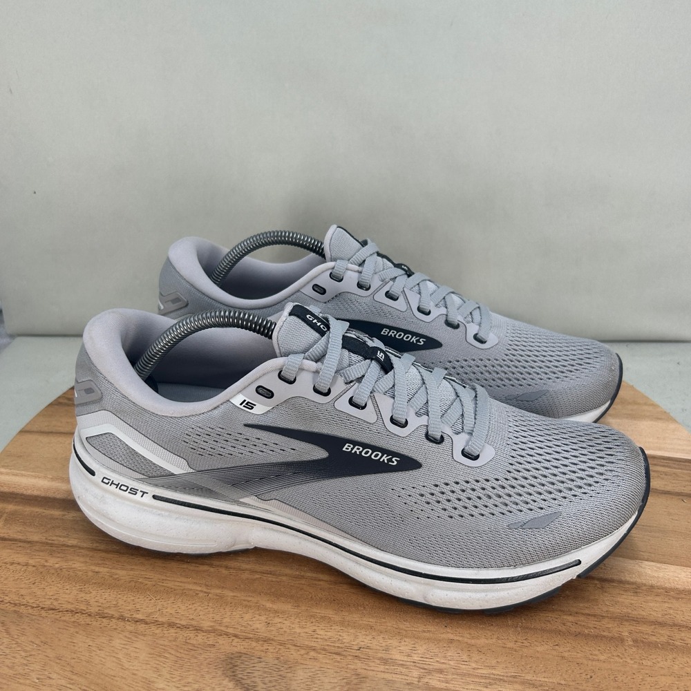 Brooks Ghost Athletic Running Shoes in Light Gray with Dark Gray Accents